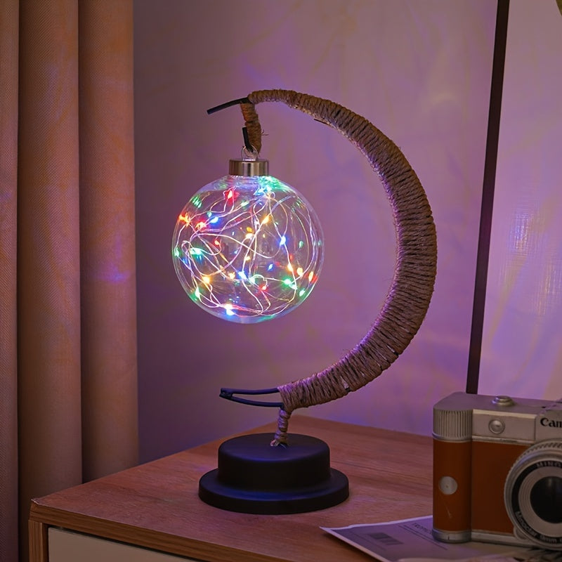 MoonGlow Lamp - Stilig Smedjärn LED Bordsbelysning Veska