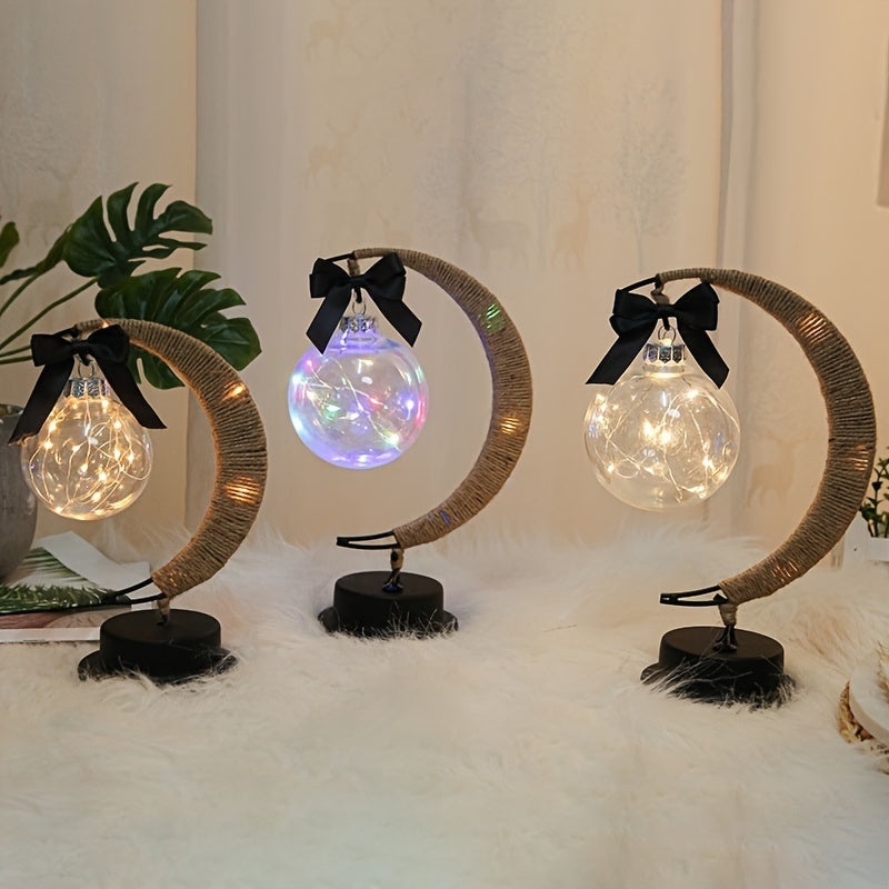 MoonGlow Lamp - Stilig Smedjärn LED Bordsbelysning Veska