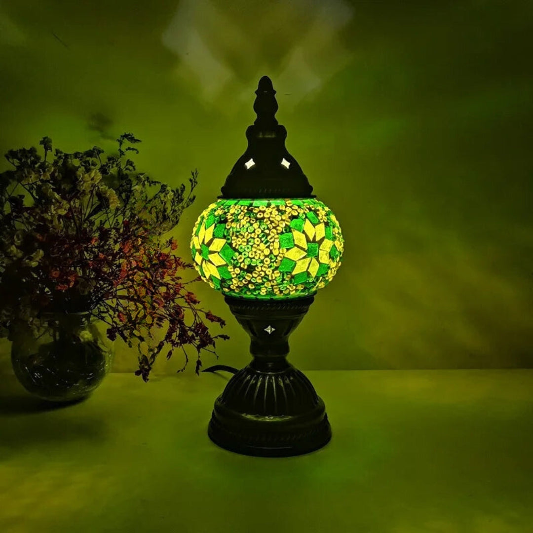 Mosaic Färgglad Mönster Bordslampa Veska Grön