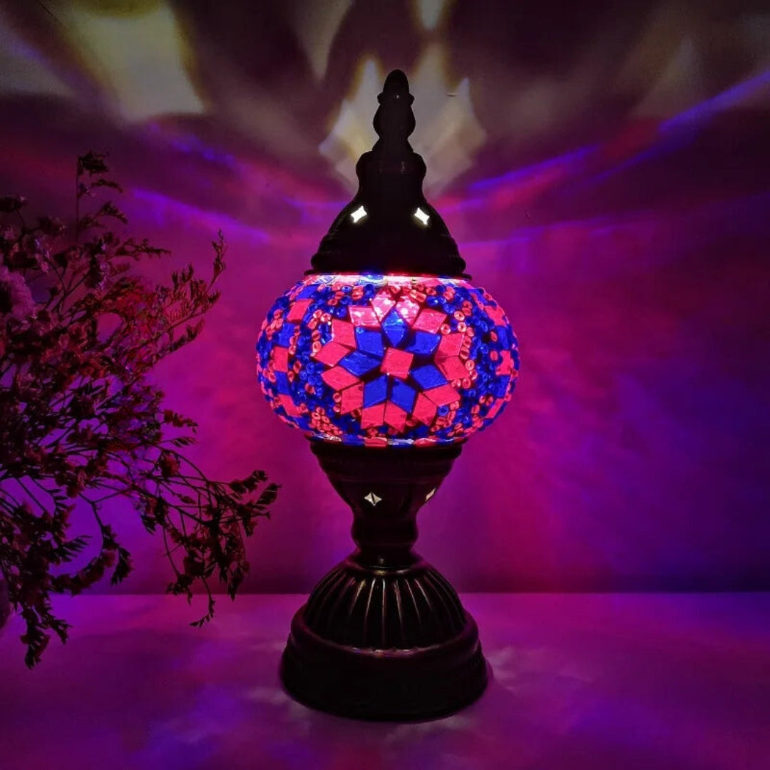 Mosaic Färgglad Mönster Bordslampa Veska Lila