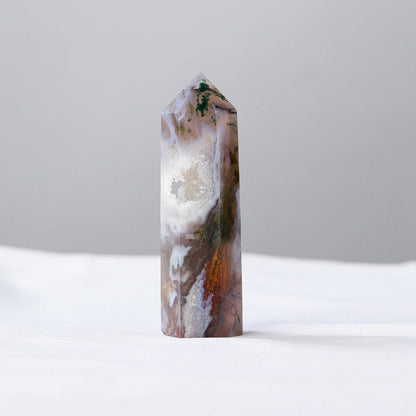 Moss Agate Point Tower Crystal | Veska