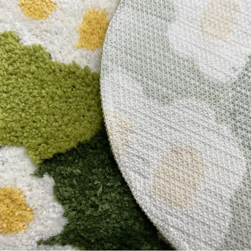 Moss Flower Plysch Rund Matta | Veska