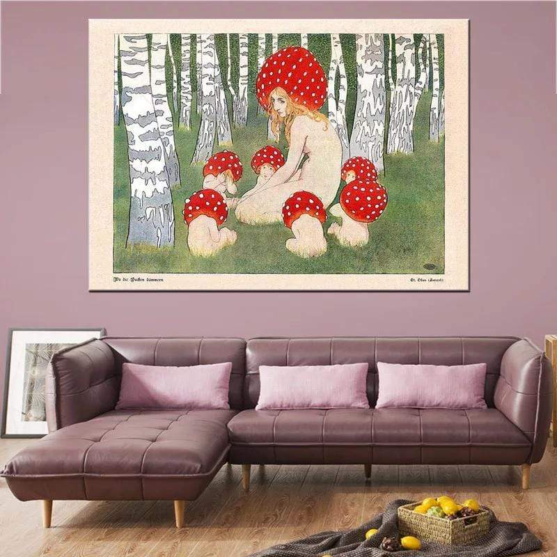 Mother Mushroom och hennes barn Affisch | Veska