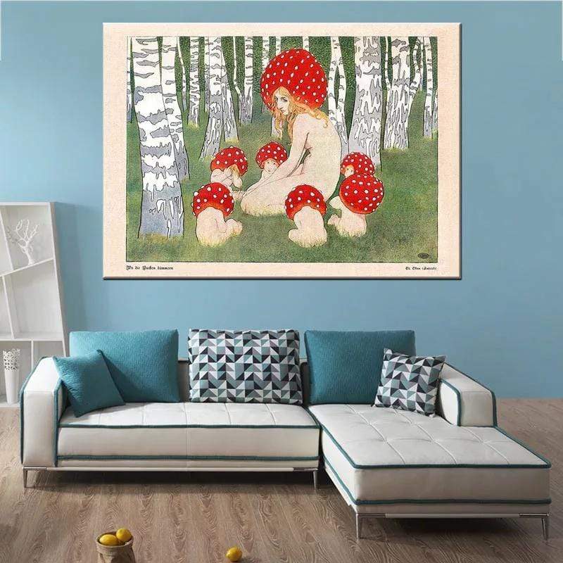 Mother Mushroom och hennes barn Affisch | Veska