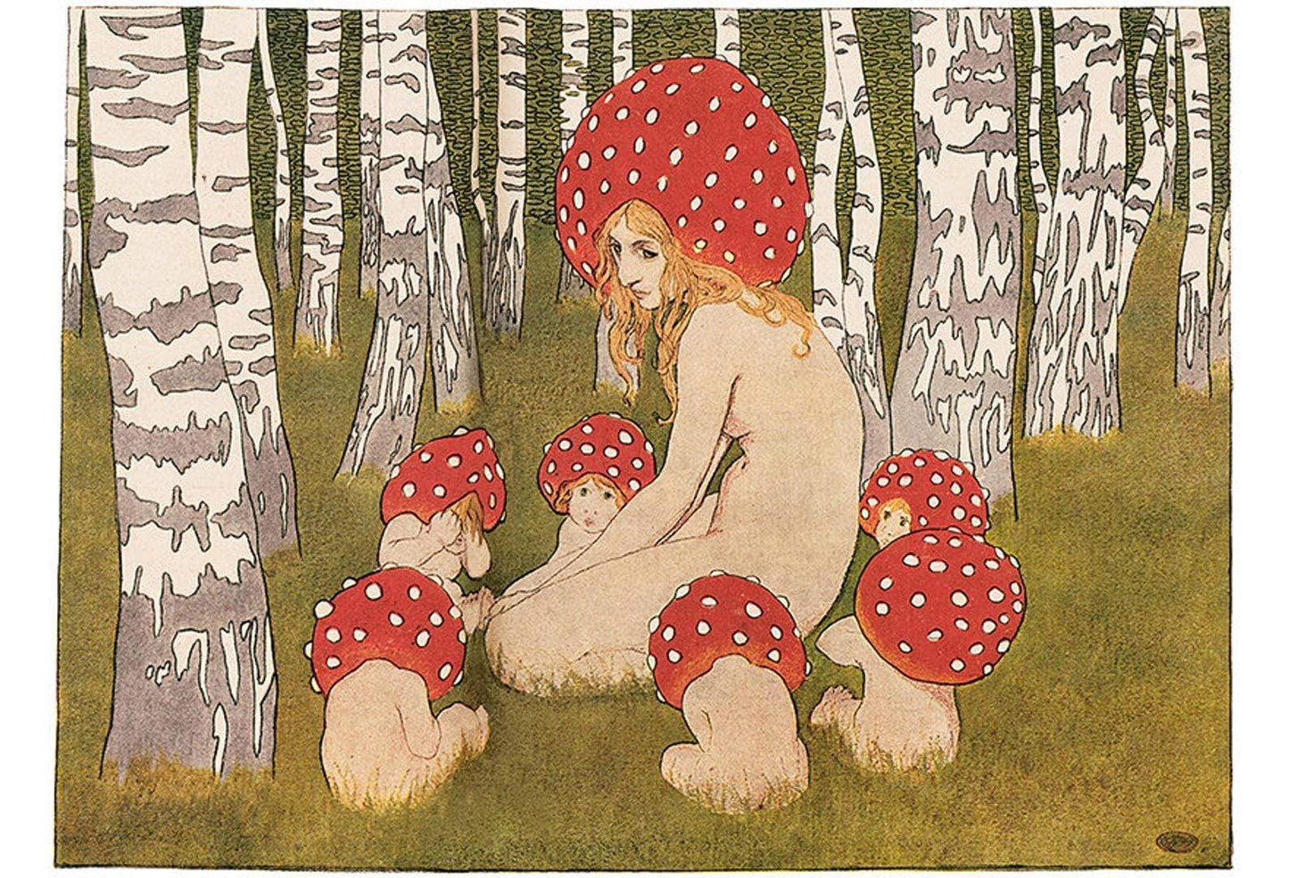 Mother Mushroom och hennes barn Affisch | Veska