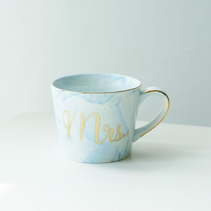 Mr och Mrs Marble Keramisk Mugg | Veska Mrs Blue
