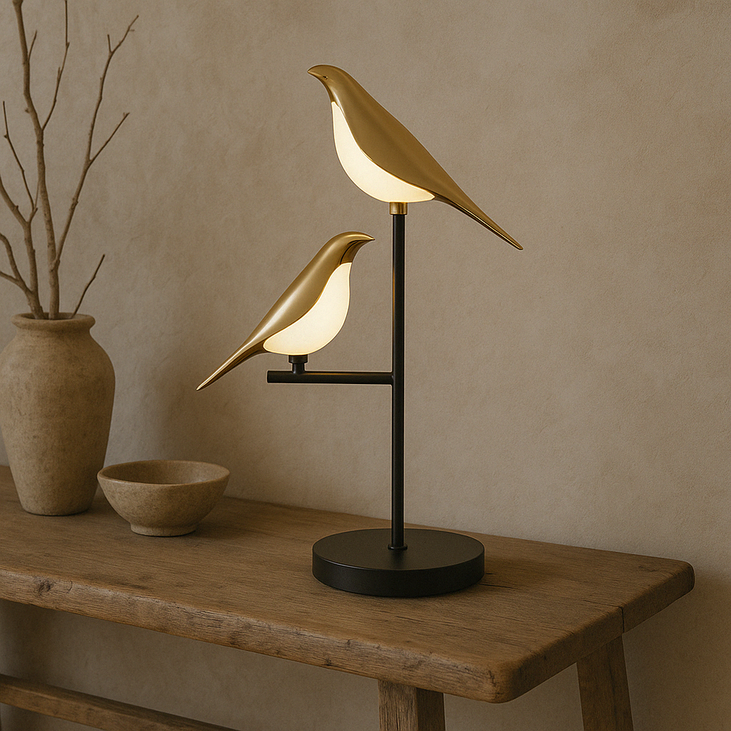 MrBird Bordslampa – Charmig Dekorativ Fågelformad Lampa med Mjuk LED-ljus | Veska