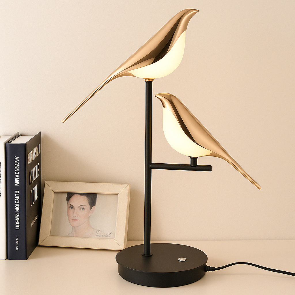 MrBird Bordslampa – Charmig Dekorativ Fågelformad Lampa med Mjuk LED-ljus | Veska Standard
