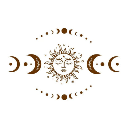 Mystiska Sol- och Månstickers | Veska Brun