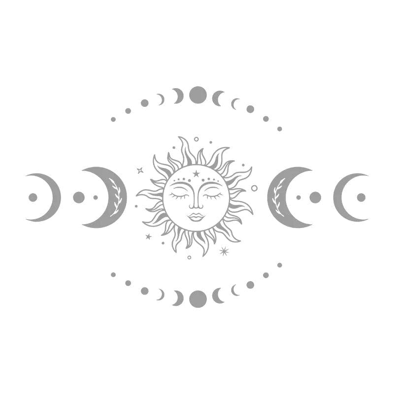 Mystiska Sol- och Månstickers | Veska Ljusgrå