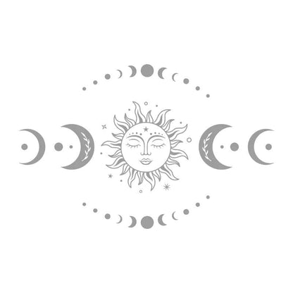 Mystiska Sol- och Månstickers | Veska Ljusgrå