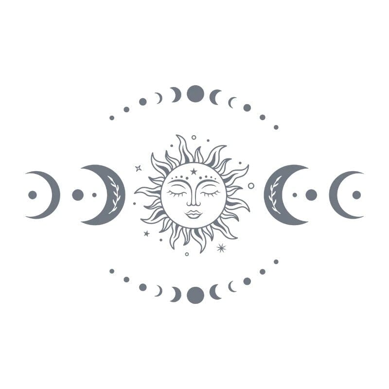 Mystiska Sol- och Månstickers | Veska Mörkgrå