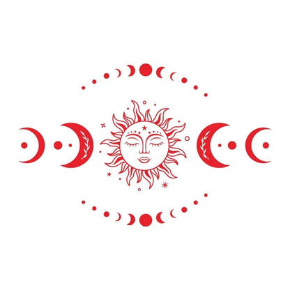 Mystiska Sol- och Månstickers | Veska Röd