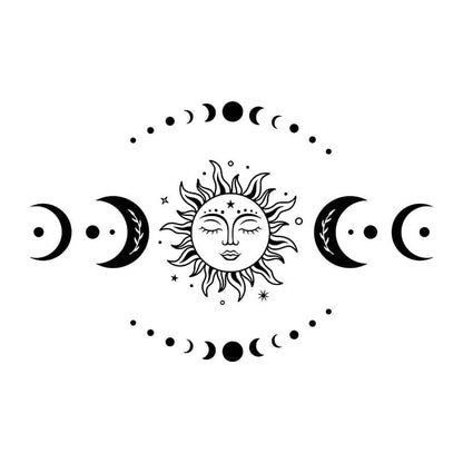 Mystiska Sol- och Månstickers | Veska Svart