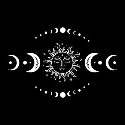 Mystiska Sol- och Månstickers | Veska Vit