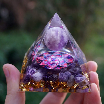 Naturlig ametist orgonitpyramid | Veska