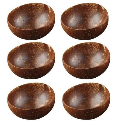 Naturlig kokosnöts träskål | Veska 6 Skålar