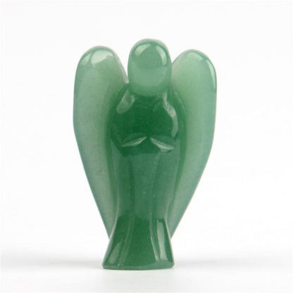Naturlig Kristall Skyddsängel Skulptur | Veska Grön aventurine