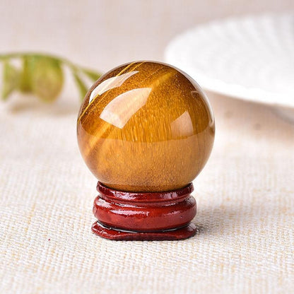 Naturlig Rosenkvarts, Tigeröga & Aventurin Kristallboll | Veska Tigers Eye