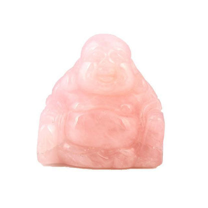 Naturlig Sten Snidad Buddha Figurine | Veska Rosenkvarts