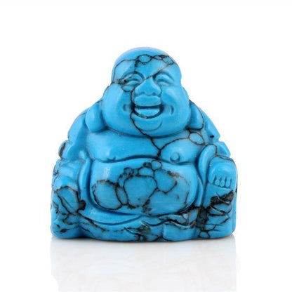 Naturlig Sten Snidad Buddha Figurine | Veska Turkos