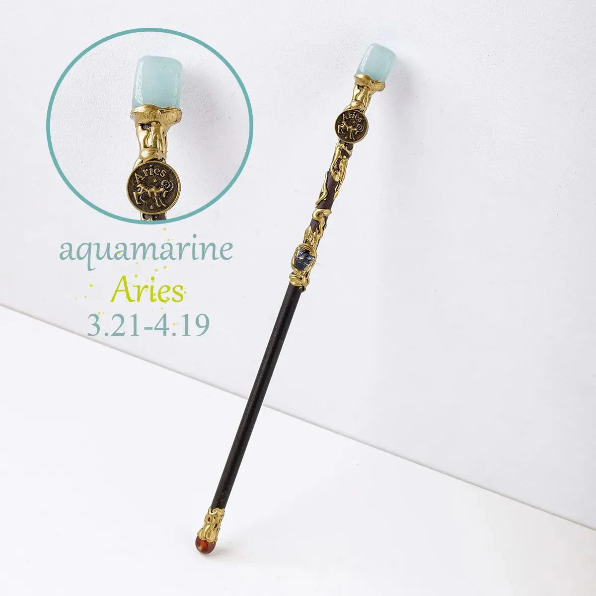 Naturlig Sten Zodiak Tecken Kvast | Veska Aries