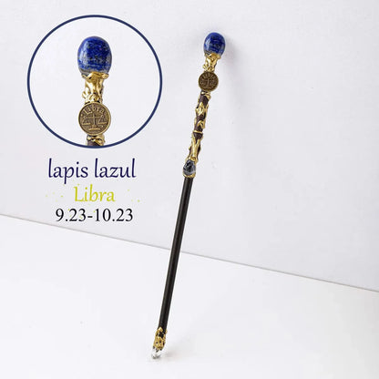 Naturlig Sten Zodiak Tecken Kvast | Veska Libra