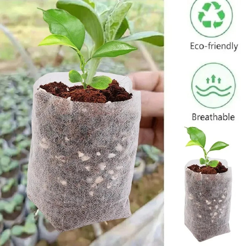 Nedbrytbara fröplantspåsar Nonwoven tyg plantskola fröplantspottar | Veska