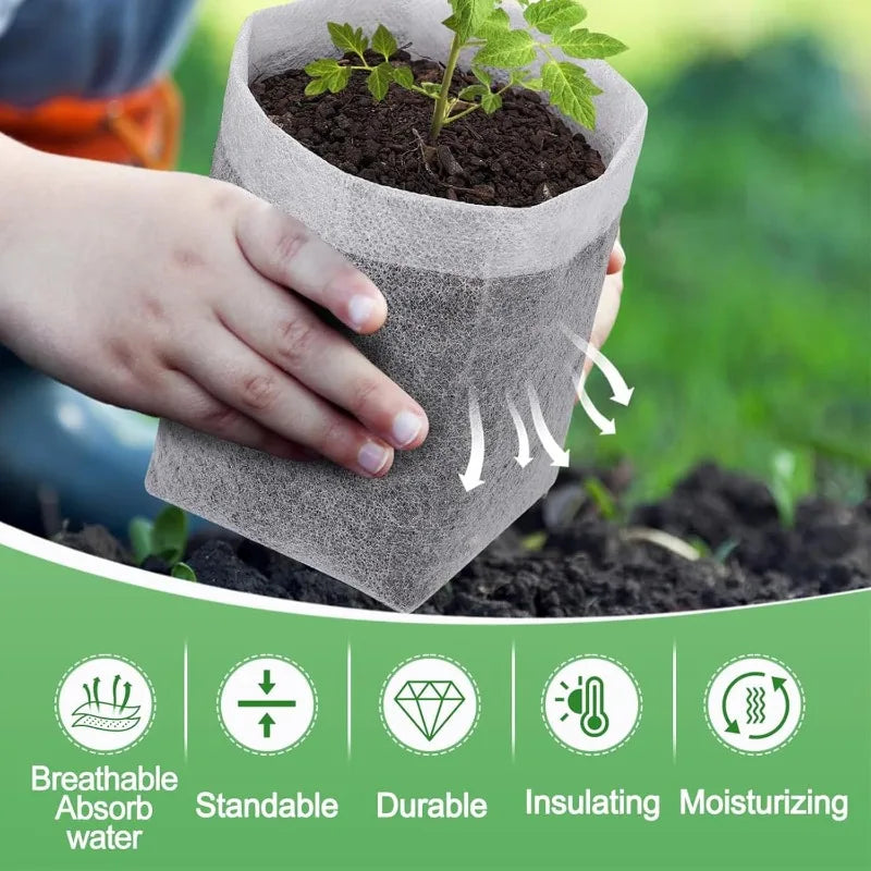 Nedbrytbara fröplantspåsar Nonwoven tyg plantskola fröplantspottar | Veska