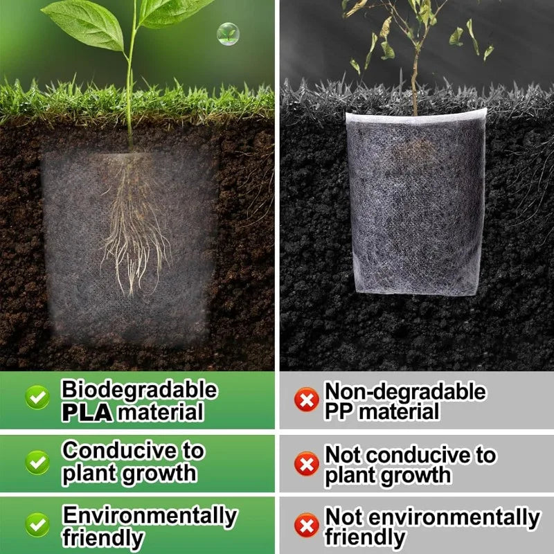 Nedbrytbara fröplantspåsar Nonwoven tyg plantskola fröplantspottar | Veska