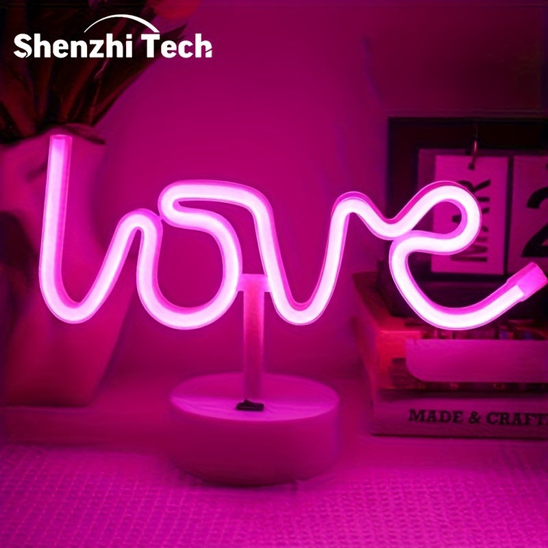 NeonLove Lampa – Belyst Neon Bordslampa för Fester Veska