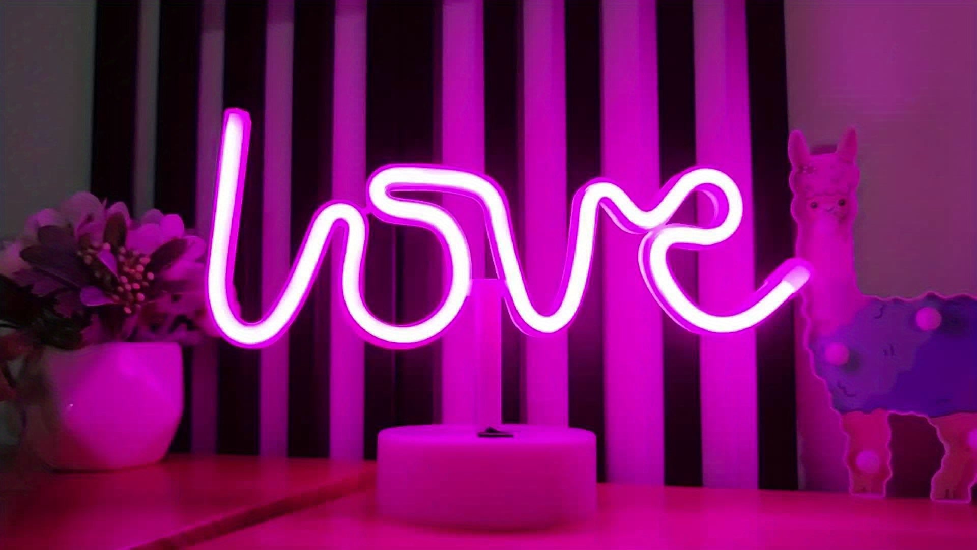 NeonLove Lampa – Belyst Neon Bordslampa för Fester Veska