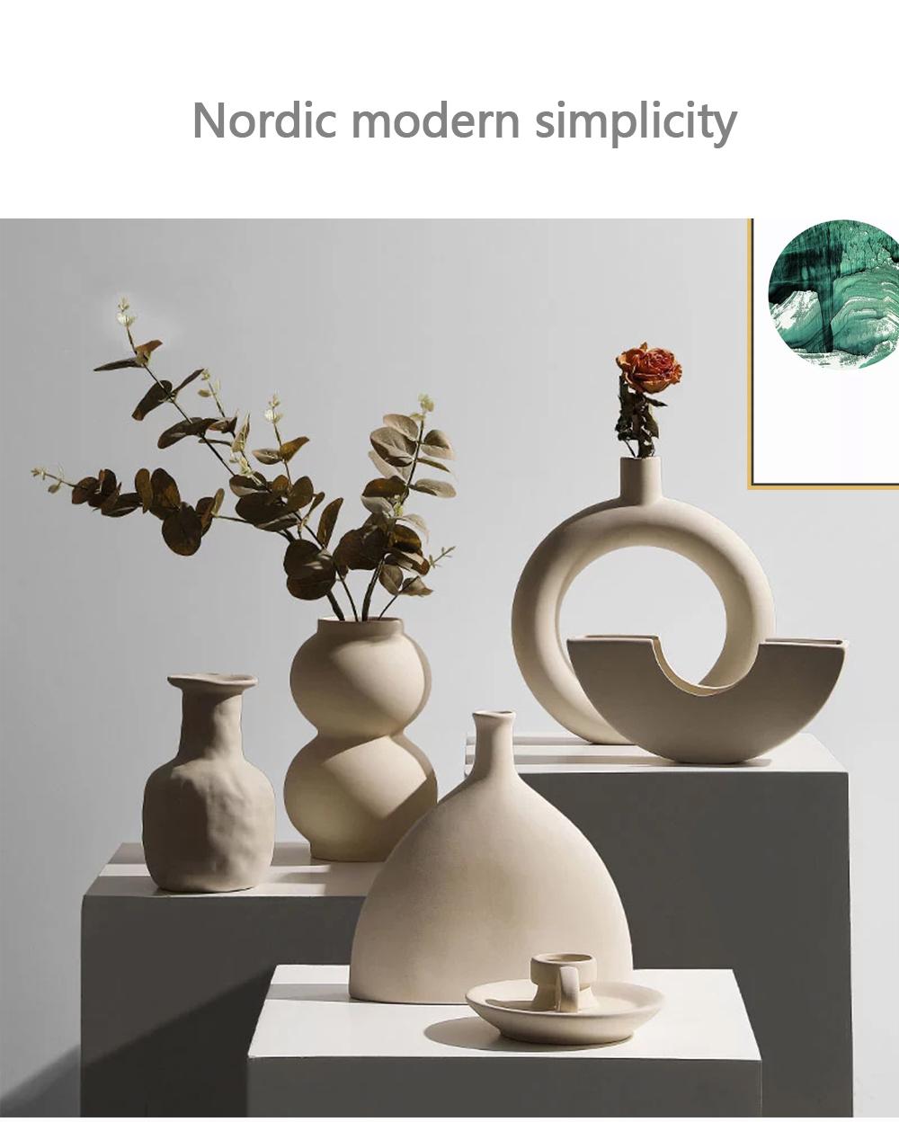 Nordic Art Elegant Blomster Keramisk Vaso | Veska