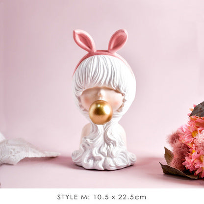 Nordic Bubble Bow-Knot Flicka Skulptur Heminredning | Veska M