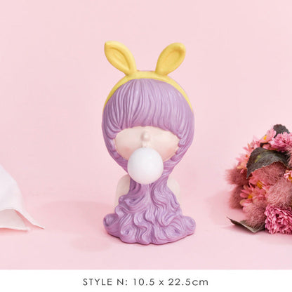 Nordic Bubble Bow-Knot Flicka Skulptur Heminredning | Veska N