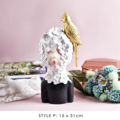 Nordic Bubble Bow-Knot Flicka Skulptur Heminredning | Veska P