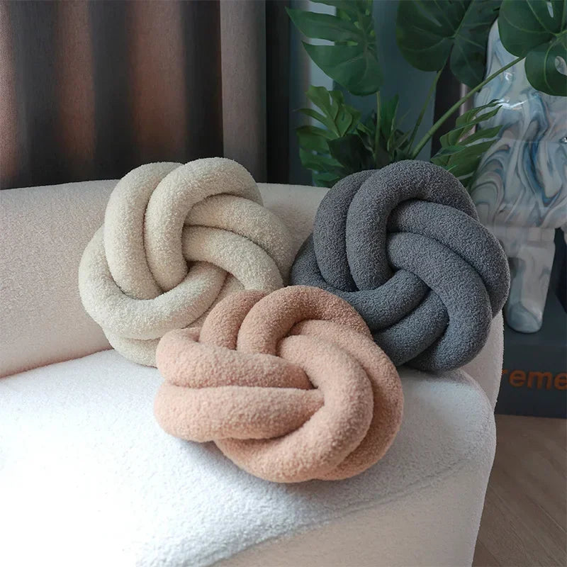 Nordic Cotton Boucle Knot Pillow | Veska