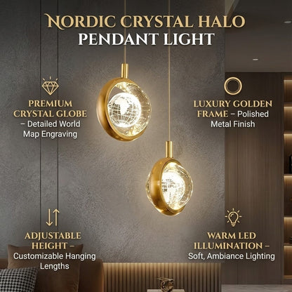 Nordic Crystal Halo Pendel Ljuskälla | Veska