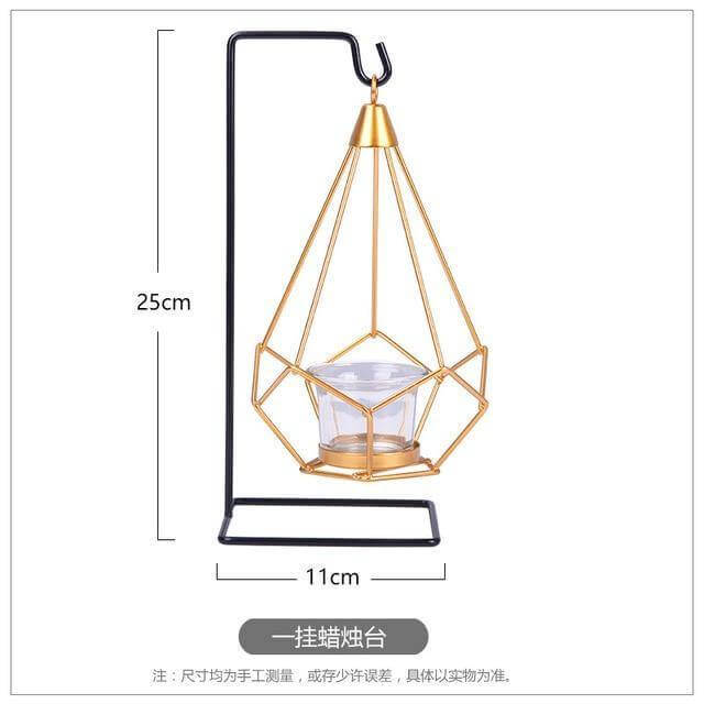 Nordic Gold Geometrisk Metall Candle Holder | Veska A