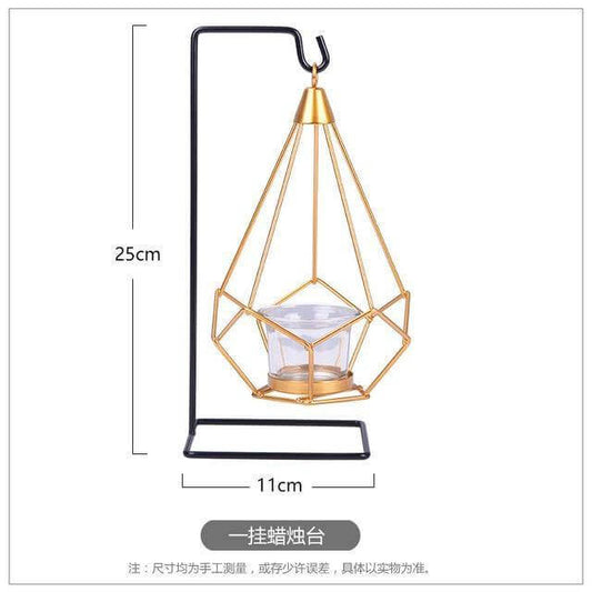 Nordic Gold Geometrisk Metall Candle Holder | Veska A