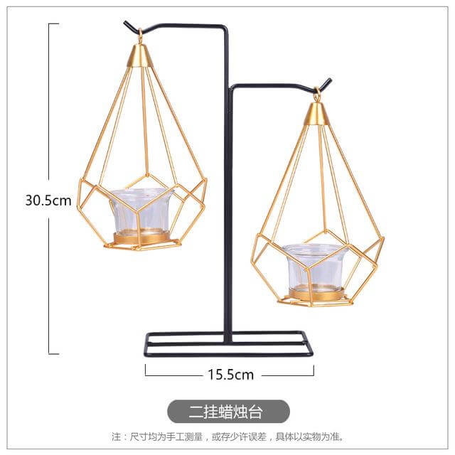 Nordic Gold Geometrisk Metall Candle Holder | Veska B