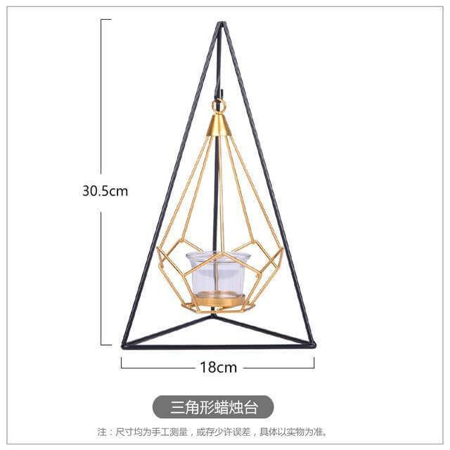 Nordic Gold Geometrisk Metall Candle Holder | Veska C