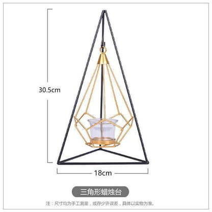Nordic Gold Geometrisk Metall Candle Holder | Veska C