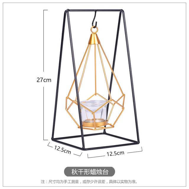 Nordic Gold Geometrisk Metall Candle Holder | Veska D