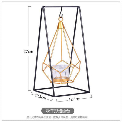Nordic Gold Geometrisk Metall Candle Holder | Veska D