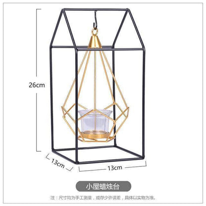 Nordic Gold Geometrisk Metall Candle Holder | Veska E