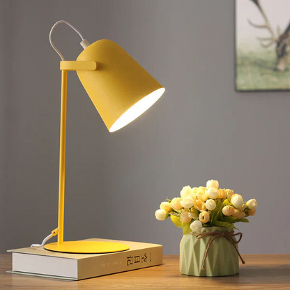 Nordic Macaron Färg Kreativ Järnkärl Design Lampa Bordslampa | Veska Gul