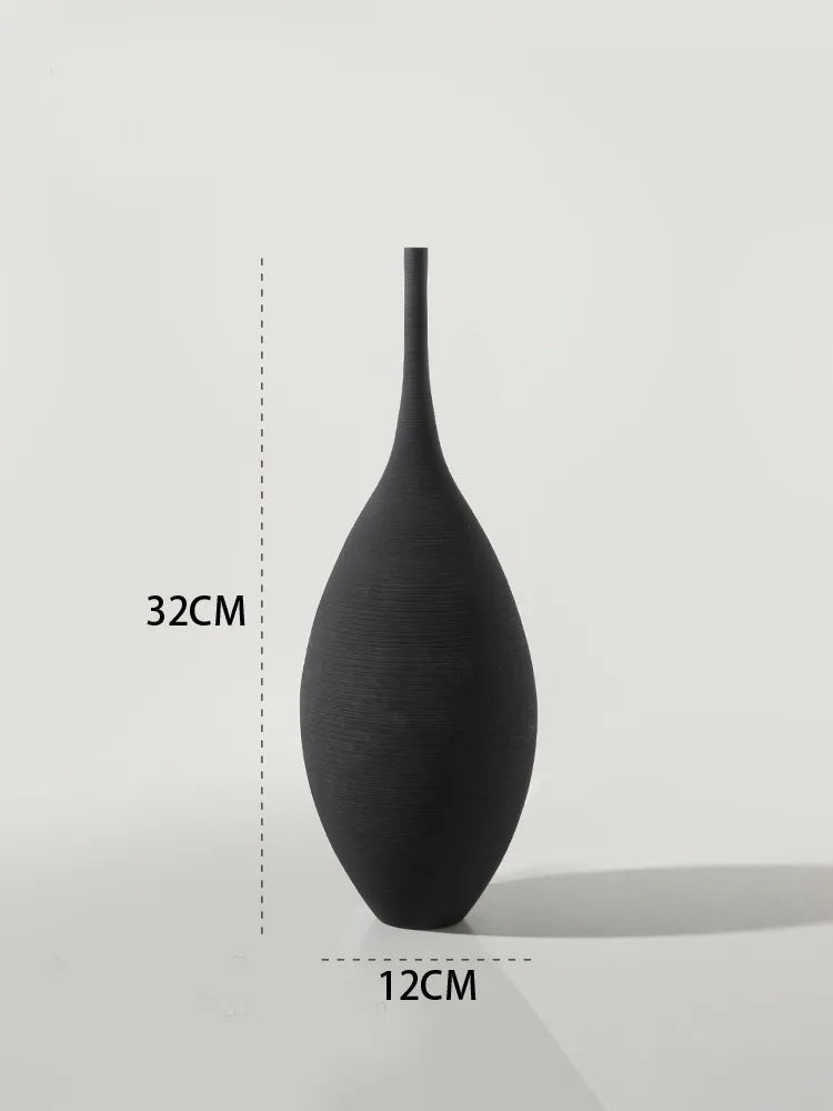 NordicForm Skandinavisk Minimalistisk Keramikvas med Tidlös Elegans | Veska Svart 1