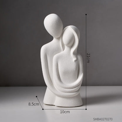 Nordisk Abstrakt Tänkarresin Skulptur | Veska B Couple-Vit