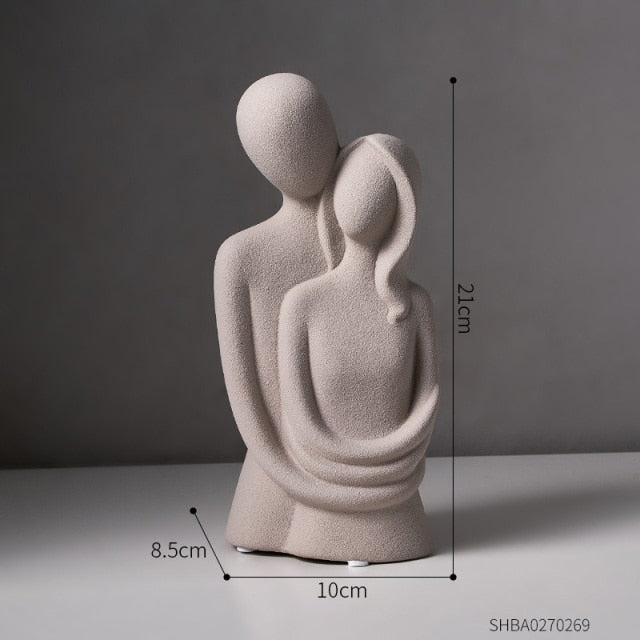 Nordisk Abstrakt Tänkarresin Skulptur | Veska B Par-couleur-grå